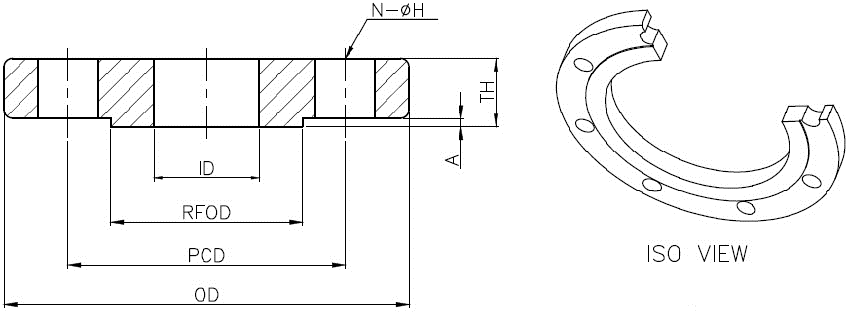 Mặt bích thép BS4504 PN10 A105