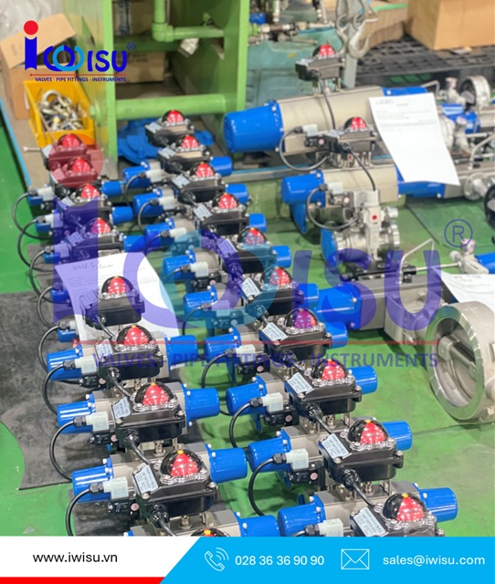 van bi mặt bích 2 tầng điều khiển khí nén tại kho van bi mặt bích 2 tầng điều khiển khí nén tại kho