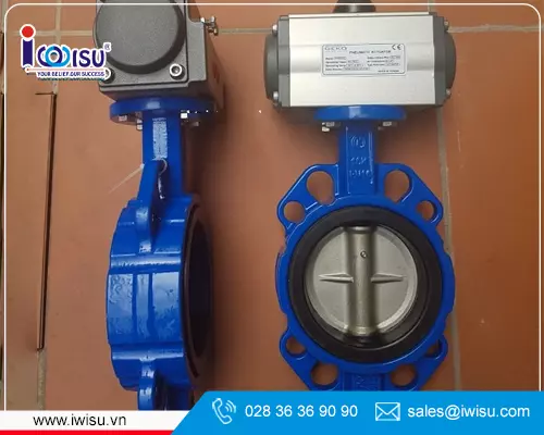 van-buom-wafer-dieu-khien-khi-nen-IWISU van bướm wafer bằng gang điều khiển khí nén